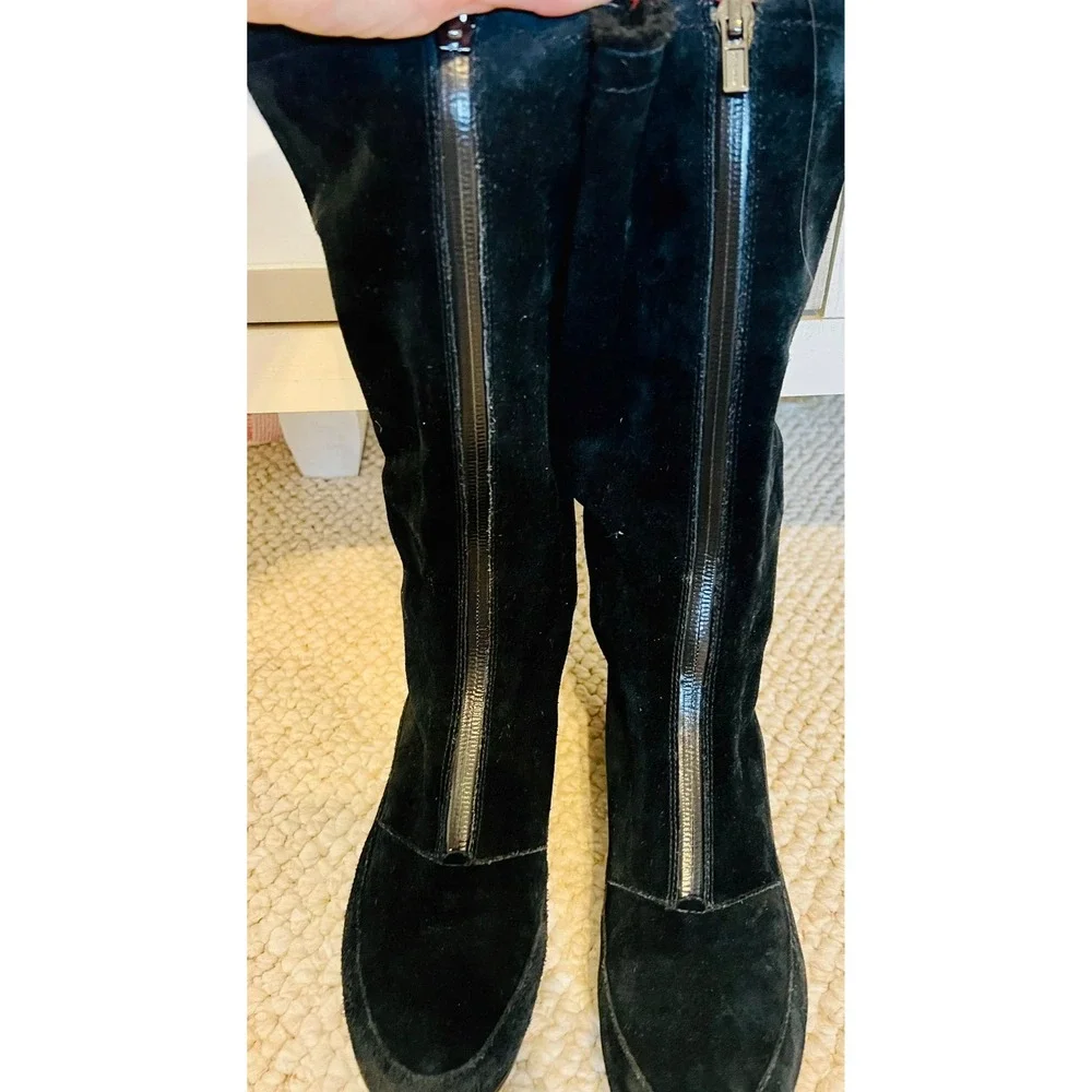 Womens Cole Haan black leather waterproof boots size 5